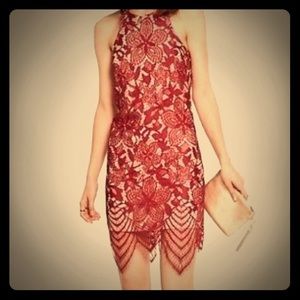Express Red Laced Dress